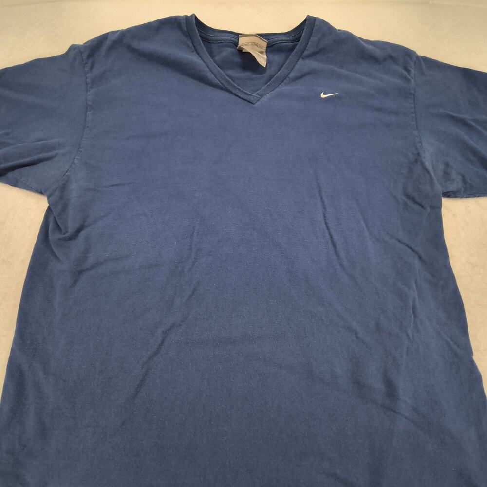 Nike Short Sleeve V Neck Graphic T Shirt Womens Size Extra Large XL Navy